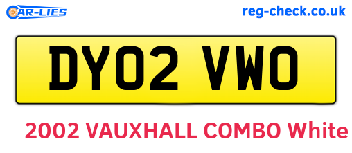 DY02VWO are the vehicle registration plates.