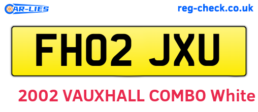 FH02JXU are the vehicle registration plates.