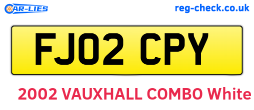FJ02CPY are the vehicle registration plates.