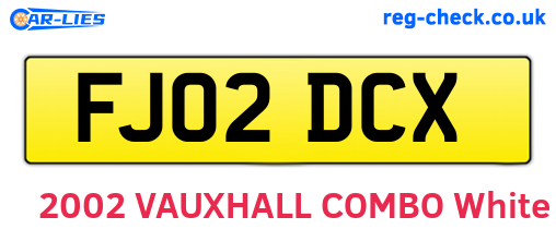 FJ02DCX are the vehicle registration plates.