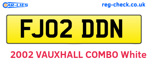 FJ02DDN are the vehicle registration plates.