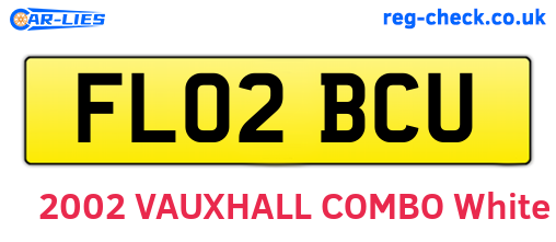 FL02BCU are the vehicle registration plates.