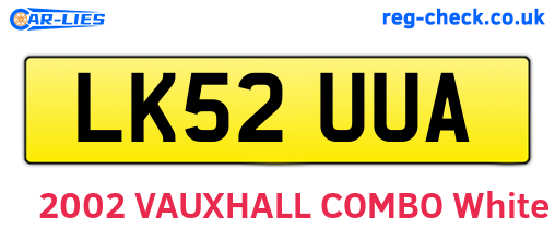 LK52UUA are the vehicle registration plates.