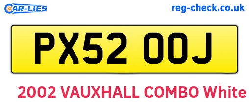 PX52OOJ are the vehicle registration plates.