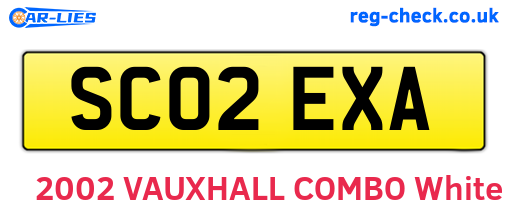 SC02EXA are the vehicle registration plates.