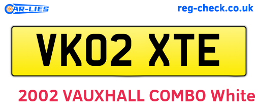 VK02XTE are the vehicle registration plates.