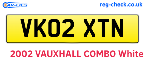 VK02XTN are the vehicle registration plates.