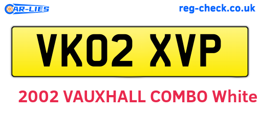 VK02XVP are the vehicle registration plates.