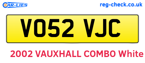 VO52VJC are the vehicle registration plates.