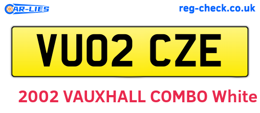VU02CZE are the vehicle registration plates.