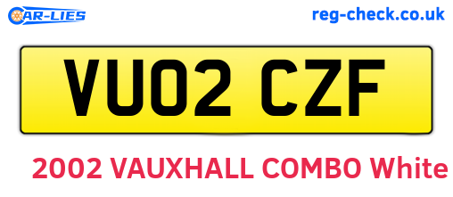 VU02CZF are the vehicle registration plates.