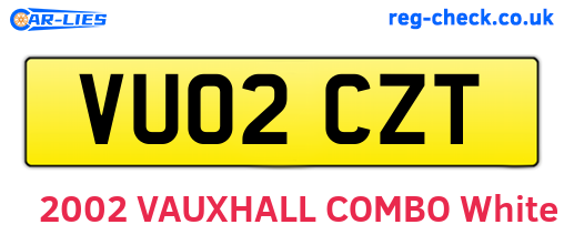 VU02CZT are the vehicle registration plates.