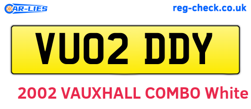 VU02DDY are the vehicle registration plates.