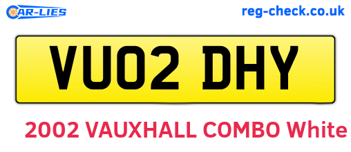 VU02DHY are the vehicle registration plates.