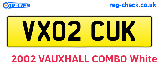 VX02CUK are the vehicle registration plates.