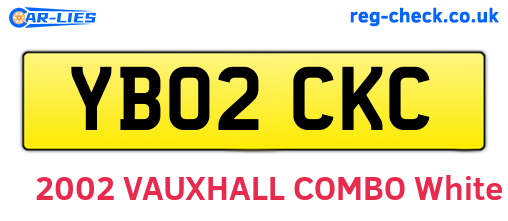 YB02CKC are the vehicle registration plates.