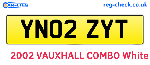 YN02ZYT are the vehicle registration plates.