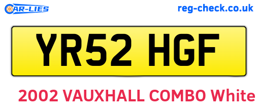 YR52HGF are the vehicle registration plates.