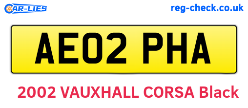 AE02PHA are the vehicle registration plates.