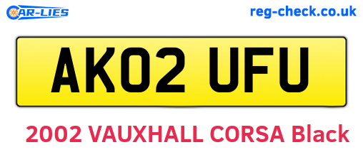 AK02UFU are the vehicle registration plates.