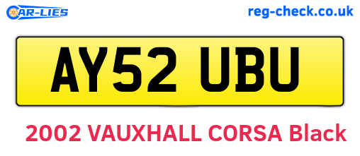 AY52UBU are the vehicle registration plates.