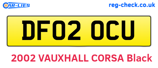 DF02OCU are the vehicle registration plates.