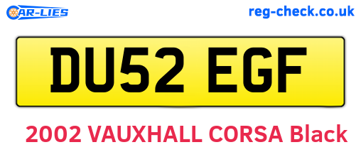 DU52EGF are the vehicle registration plates.