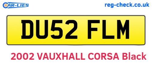 DU52FLM are the vehicle registration plates.