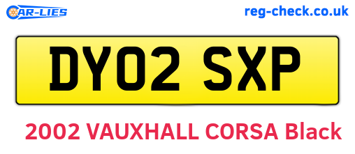 DY02SXP are the vehicle registration plates.