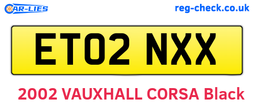 ET02NXX are the vehicle registration plates.