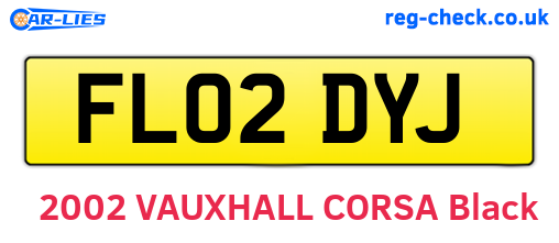 FL02DYJ are the vehicle registration plates.