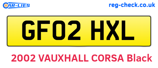 GF02HXL are the vehicle registration plates.