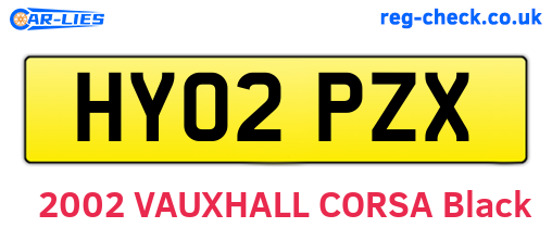 HY02PZX are the vehicle registration plates.