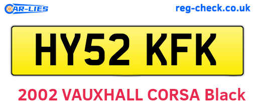 HY52KFK are the vehicle registration plates.