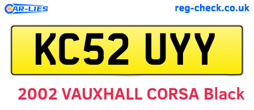 KC52UYY are the vehicle registration plates.