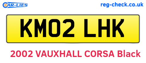 KM02LHK are the vehicle registration plates.