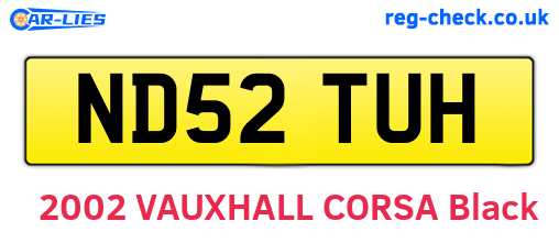 ND52TUH are the vehicle registration plates.