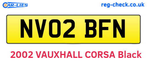 NV02BFN are the vehicle registration plates.