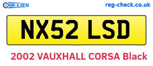 NX52LSD are the vehicle registration plates.