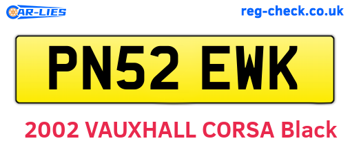 PN52EWK are the vehicle registration plates.