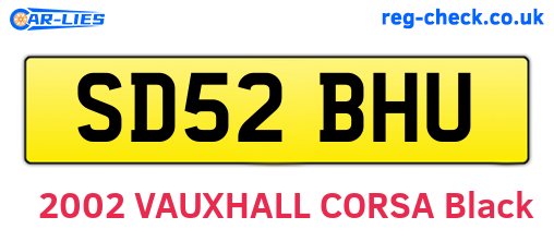 SD52BHU are the vehicle registration plates.