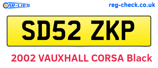 SD52ZKP are the vehicle registration plates.