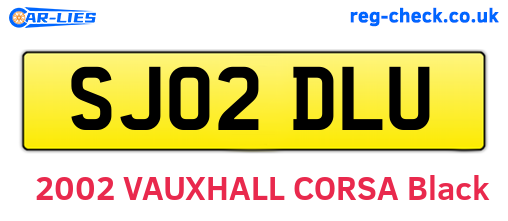 SJ02DLU are the vehicle registration plates.