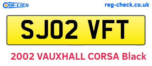 SJ02VFT are the vehicle registration plates.