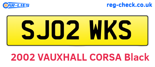 SJ02WKS are the vehicle registration plates.