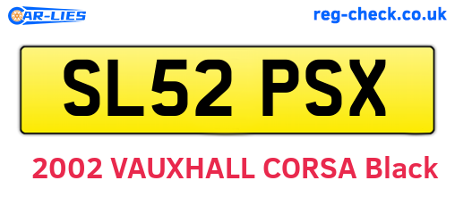 SL52PSX are the vehicle registration plates.