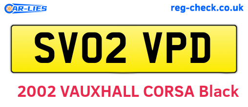 SV02VPD are the vehicle registration plates.