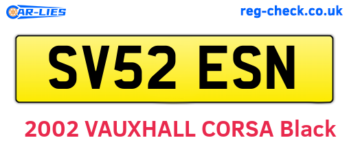 SV52ESN are the vehicle registration plates.