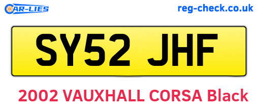 SY52JHF are the vehicle registration plates.