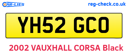 YH52GCO are the vehicle registration plates.